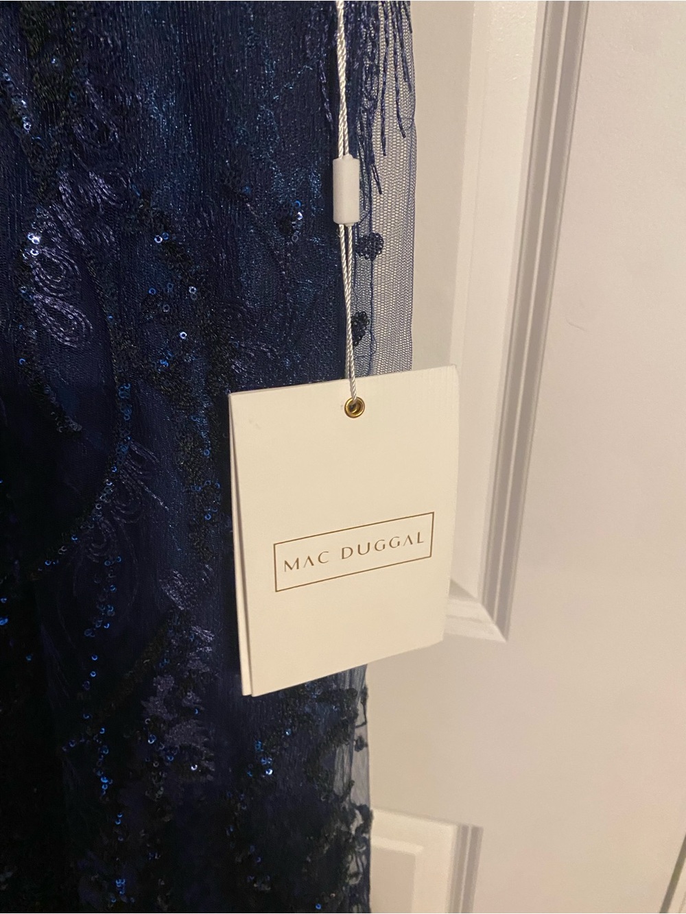 Mac Duggal Navy Blue Flutter Sleeve Dress 
NEW WITH TAGS! - Picture 11 of 16